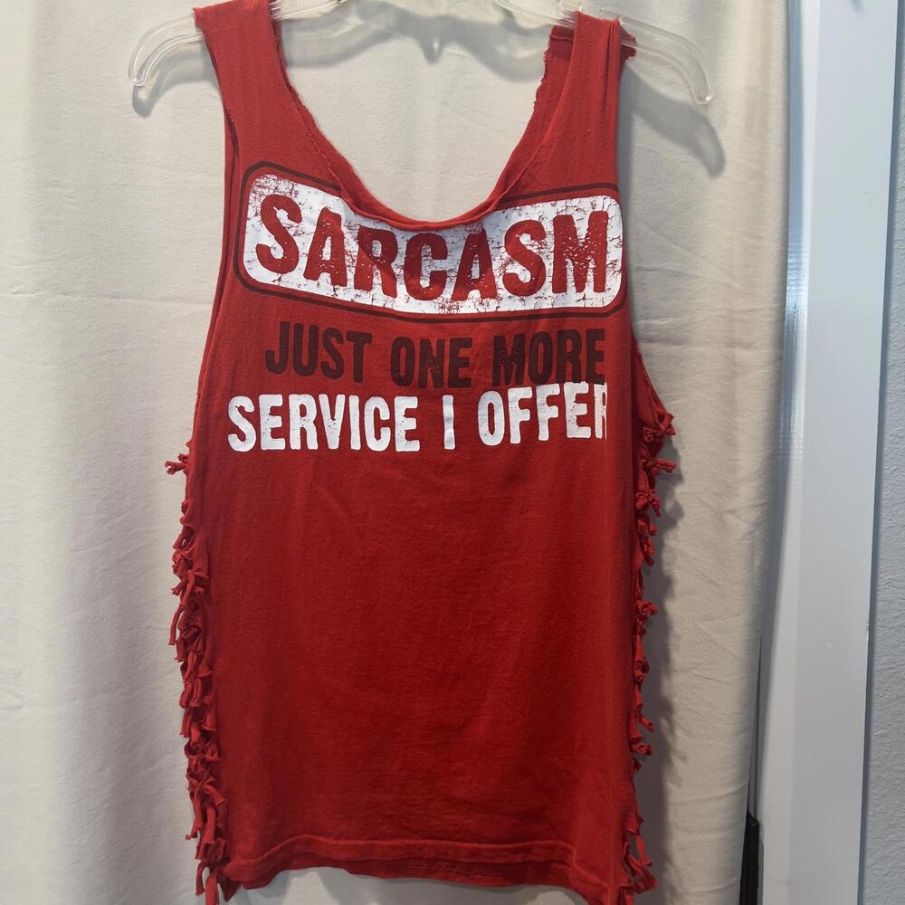 Red Sarcasm Graphic Women's Tank Top